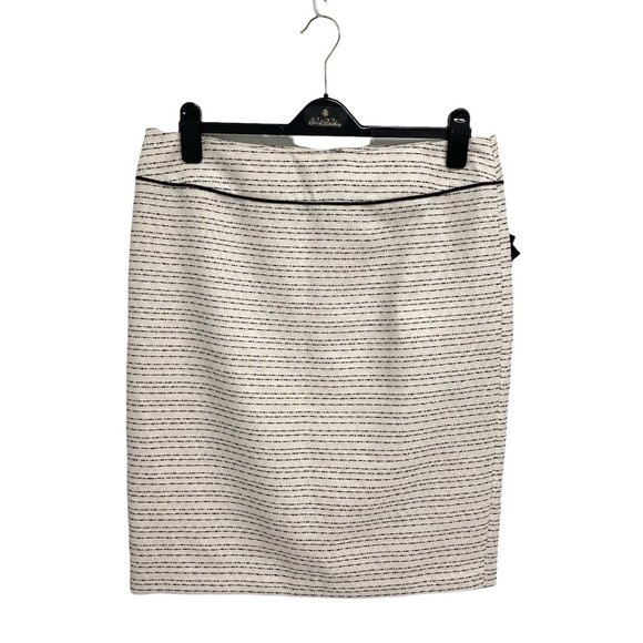 Le Suit Separates women's size 10 formal straight skirt glitters ivory black - Picture 1 of 11